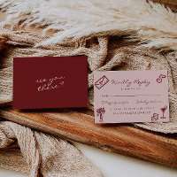 Mariage romantique burgundy rose dessiné à la main