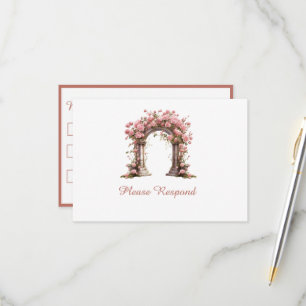 Cartons Réponse Mariage Rose Boho Blush Mariage Arch