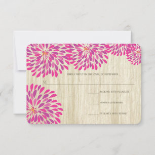 Cartons Réponse Mariage rose moderne Floral Chrysanthemum