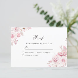 Cartons Réponse Mariage rose pâle ou tout événement