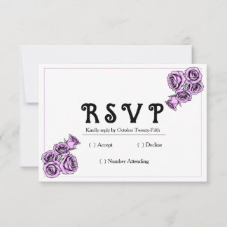 Cartons Réponse Mariage Rose Violette Mystique