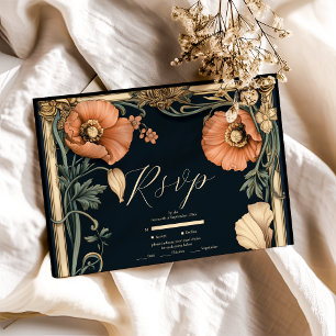 Cartons Réponse Mariage Royal Victorien Fantaisiste Floral