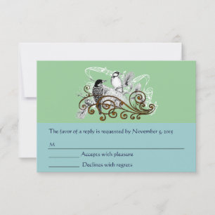 Cartons Réponse Mariage Rustic Radiance Woodpecker Inséparables