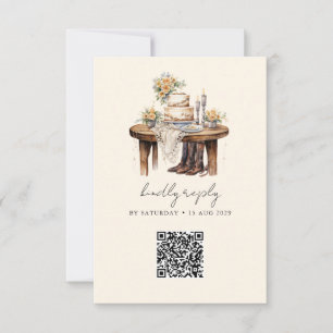 Cartons Réponse Mariage Rustique de Style Country Cowboy de l'Oues