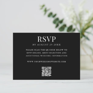 Cartons Réponse Mariage Simple Code QR Moderne