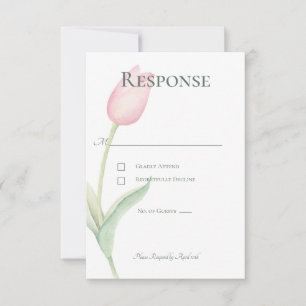 Cartons Réponse Mariage solo Tulip rose