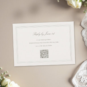Cartons Réponse Mariage Triple Classique Moderne Romantique Formel
