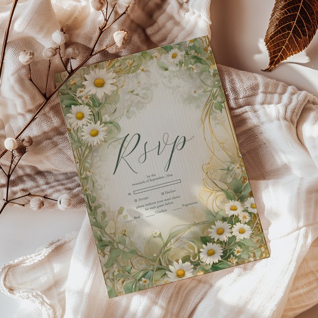 Cartons Réponse Mariage vert d'ivoire (Créateur téléchargé)