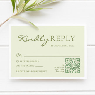 Cartons Réponse Mariage Vert Olive Clair