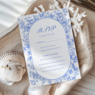 Cartons Réponse Mariage victorien floral quelque chose de bleu
