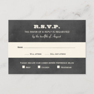 Cartons Réponse Mariage vintage Black Chalkboard