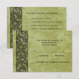 Cartons Réponse Mariage Vintage, Fleurs Victoriennes à Motif de Ri