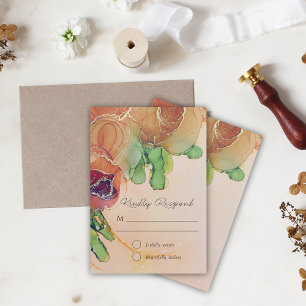 Cartons Réponse Mariage Vintage rustique de Bohême