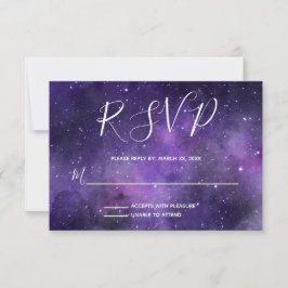 Cartons Réponse Mariage violet Night Sky Starlight