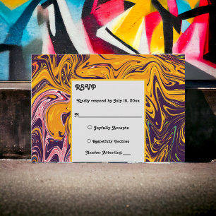 Cartons Réponse Mariage Whimsical Abstrait moderne sans couture