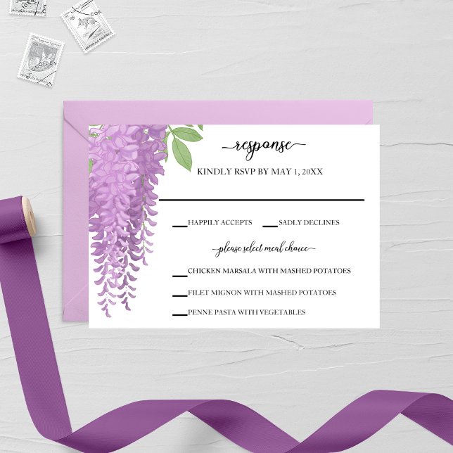 Cartons Réponse Mariage Wisteria Wonder (Créateur téléchargé)