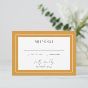 Cartons Réponse Marigold Jaune Bold Bordure moderne Mariage
