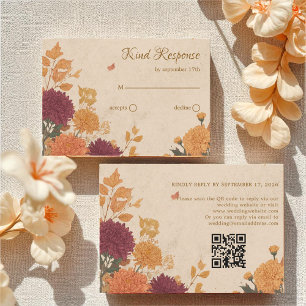 Cartons Réponse Marigold & Warm Orange Rustique Boho Automne QR Co