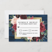 Marine Bleu Bourgogne Blush Rose or Russe Mariage