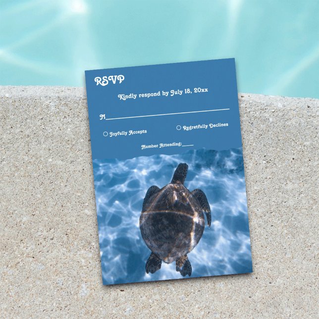 Cartons Réponse Marine bleu sous-marin Tortue aquatique Plage Mari (Créateur téléchargé)