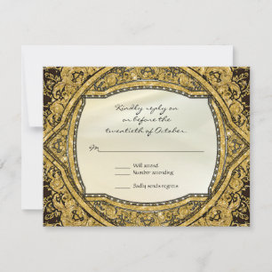 Cartons Réponse Marocaine Scroll Gold Parties scintillant Élégant 