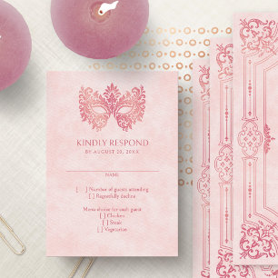 Cartons Réponse Masque de bal masqué élégant Quinceanera