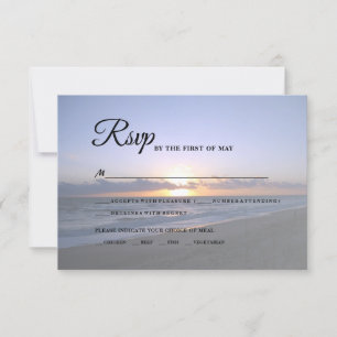 Cartons Réponse Mer d'amour   Beach Sunset Starfish Mariage