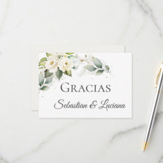 Cartons Réponse Merci de mariage espagnol élégant