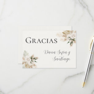 Cartons Réponse Merci Mariage Boho espagnol