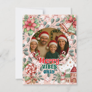 Cartons Réponse Merry Vibes Only – Funny Christmas Card 