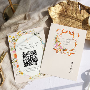 Cartons Réponse Mi-été Romantique Flores d'automne Mariage Crest