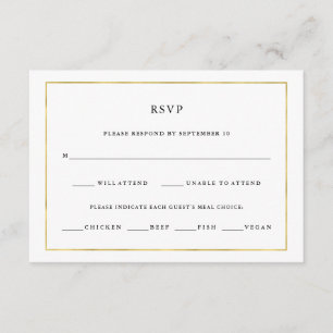 Cartons Réponse Minimal moderne   Faux Gold Border Meice Choice RS