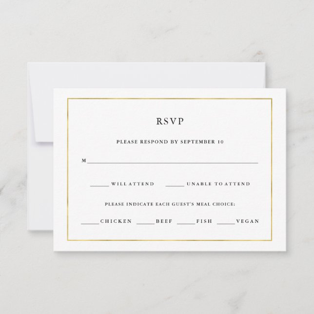 Cartons Réponse Minimal moderne | Faux Gold Border Meice Choice RS (Devant)