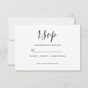 Cartons Réponse Minimaliste de base moderne mariage simple