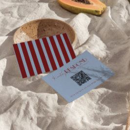 Cartons Réponse Modern Deep Red Blue QR Code Fancy Wedding
