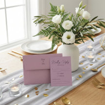 Modern Dusty Rose Script Kindly Reply Wedding