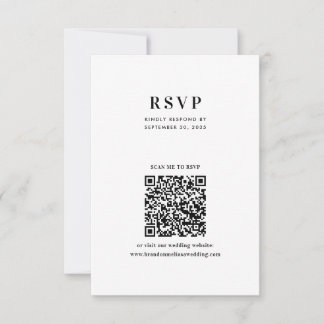 Cartons Réponse Modern Minimalist Typography QR Code Wedding