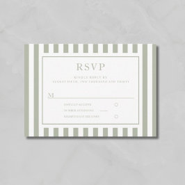Cartons Réponse Modern Sage Green Stripes Wedding 