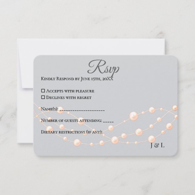 Cartons Réponse Moderne Blush ivoire Romantique Pearl Neutre Maria (Devant)