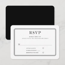 Moderne Élégant Mariage Formel Noir Et Blanc