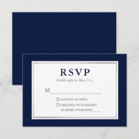 Moderne Elegant Marine Bleu Blanc Argent