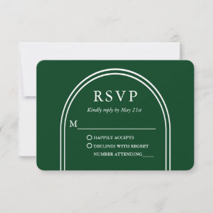 Cartons Réponse Moderne et élégant Arch Mariage Green