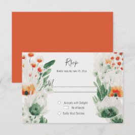 Cartons Réponse Moderne Florale Aquarelle Rustique Orange Vert