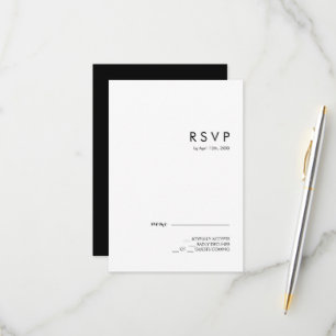 Cartons Réponse Moderne minimaliste Mariage noir traditionnel