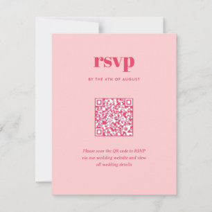 Cartons Réponse Moderne rose tendance Mix Match Mariage QR Code