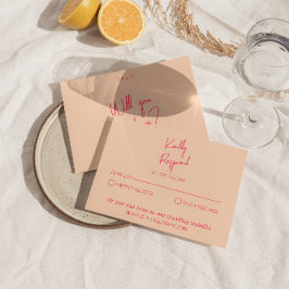 Cartons Réponse Moderne rose Whimsical Retro amusant Mariage funky