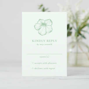 Cartons Réponse Moderne Sage Vert Floral Mariage élégant