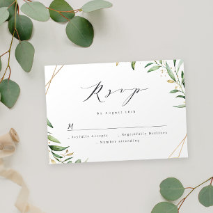 Cartons Réponse Moderne verdure géométrique Mariage rustique