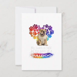 Cartons Réponse Mon Coeur Est Tenu Par Les Pattes D'Un Bulldog