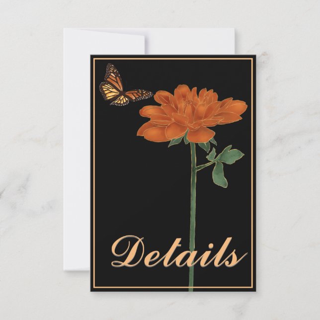 Cartons Réponse Monarch Butterfly Dahlia Black Détails (Devant)
